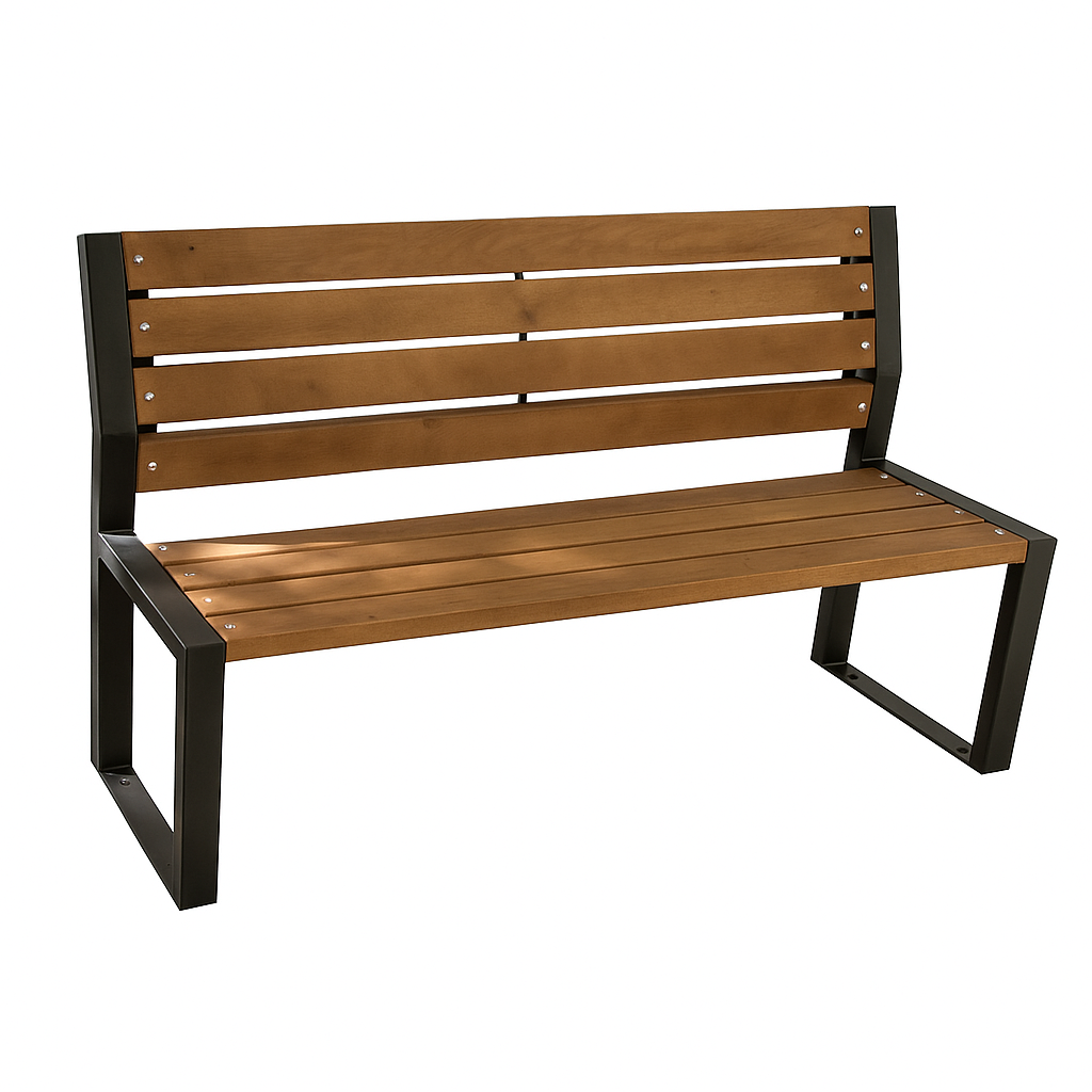 Паркова лавка Лера зі спинкою без підлокітників 2000х605х915 мм КОМПРЕД OL696/5